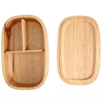 Деревянный ланч-бокс, контейнер для хранения еды, квадратная коробка для пикника в школе, коробка для бенто