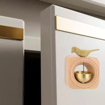 Деревянный латунный колокольчик для владельцев магазинов с золотой птицей, громкий звук, подвесной колокольчик для входной двери, музыка ветра C