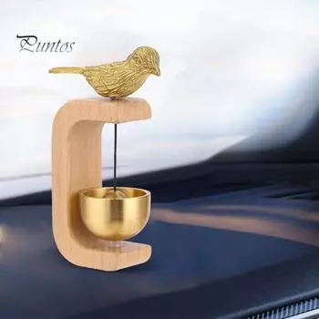 Деревянный латунный колокольчик для владельцев магазинов с золотой птицей, громкий звук, подвесной колокольчик для входной двери, ветряная музыка, магнитный дверной звонок для открытия двери, домашнего офиса, входа в магазин C