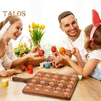 Деревянный лоток для яиц с веревочной ручкой, двусторонний держатель для яиц для кухни, подставка для яиц на 30 отверстий для вечеринок в холодильнике, сервировочное блюдо из акации для коричневый