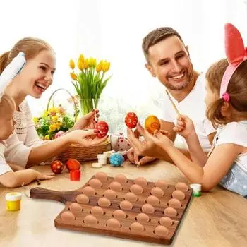 Деревянный лоток для яиц с веревочной ручкой, двусторонний держатель для яиц для кухни