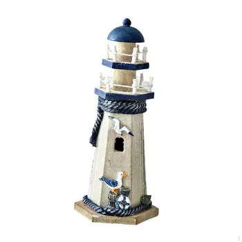 Деревянный маяк, украшение для вечеринки в пляжной тематике, статуэтка, скульптура для камина, стола Seabird