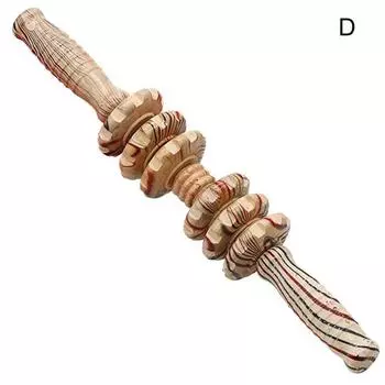 Деревянный массажер Многофункциональный дизайн с рифлеными шестернями Износостойкая легкая противоскользящая ручка Вращающийся на 360 градусов лицевой массажер для ног A