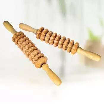 Деревянный массажер с роликовой палкой, физиотерапевтический триггерный инструмент для мышц тела, рефлексология, инструмент CB 3C красный