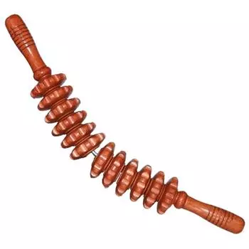 Деревянный массажный ролик с рифлеными колесиками, 12 роликов, палочки для массажа мышц, ноги Red-Curved