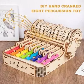Деревянный механический ксилофон, обучающий ксилофон для мальчиков и девочек, музыкальная машина STEM, DIY сборка, игрушка для начинающих, музыкальные инструменты для малышей