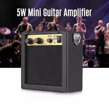 Деревянный мини-гитарный усилитель, динамик, усилитель, 5 Вт, вход 6,35 мм, 3,5 мм