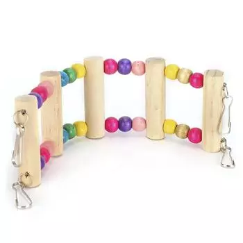 Деревянный мост-подвеска для домашних попугаев, игрушка для лазания, свободно гнущаяся, игровой аксессуар 6x18 см