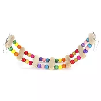 Деревянный мост-подвеска для домашних попугаев, игрушка для лазания, свободно гнущаяся, игровой аксессуар 6x39см