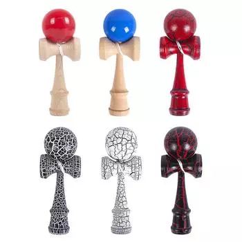 Деревянный мяч-меч, игрушка с трещинами, окрашенные уличные мячи для фитнеса, тренировка координации глаз и рук, творческий мяч для навыков для детей и взрослых A красный