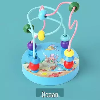 Деревянный мультяшный лабиринт с бусинами в виде животных: Детская развивающая игрушка для раннего обучения и координации глаз и рук