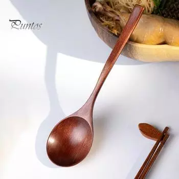 Деревянный набор ложек для воды, мерные ложки для риса, большой половник для супа с водой, полированная кухонная утварь для смешивания лапши для питья коричневый