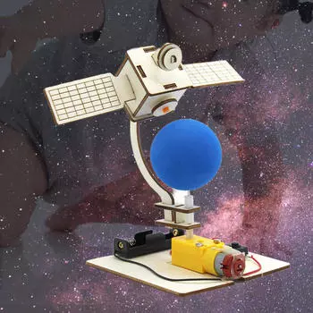 Деревянный набор научных экспериментов по спутнику, проект DIY, строительная игрушка, космическая станция ручной работы