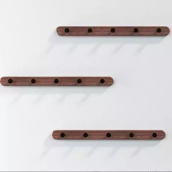 Деревянный настенный крючок, черный, 3, 4, 5, круглые крючки для туалета, ванной комнаты, креативное настенное крепление, вешалка для ключей, держатель для полотенец