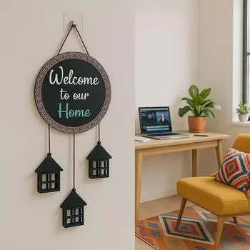 Деревянный настенный подвесной знак «Добро пожаловать», декоративная доска с цитатой для дома, двери, прихожей и офиса - деревенское настенное искусство и подарок на новоселье