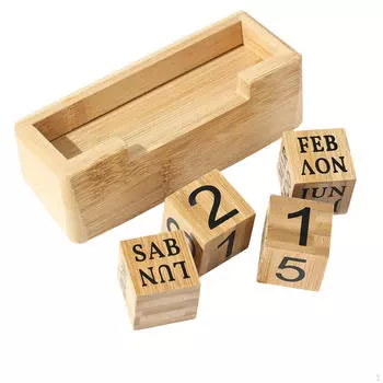 Деревянный настольный блок календарь деревенский ручной работы настольное украшение орнамент для офиса дома