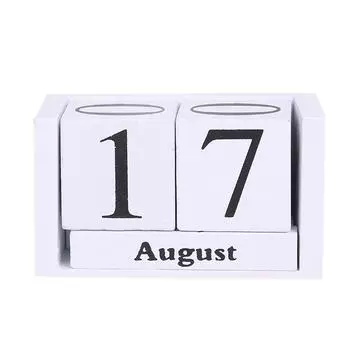 Деревянный настольный блок-календарь в стиле шебби-шик для дома и офиса розовый