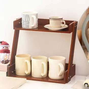 Деревянный настольный органайзер, держатель для растений, экономящий место, подставка для специй, кофейная станция для комода