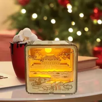 Деревянный ночник 3D головоломка прикроватные украшения DIY сборка 3D Vision