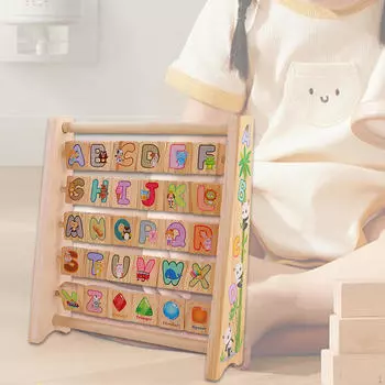 Деревянный обучающий алфавит счеты с деревянными кубиками центр активности животные обучающие игрушки обучение