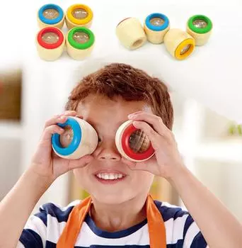 Деревянный обучающий волшебный калейдоскоп для малышей и детей, обучающая головоломка