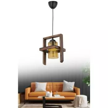 Деревянный одинарный подвесной светильник Twoline Декоративная люстра с перекосом
