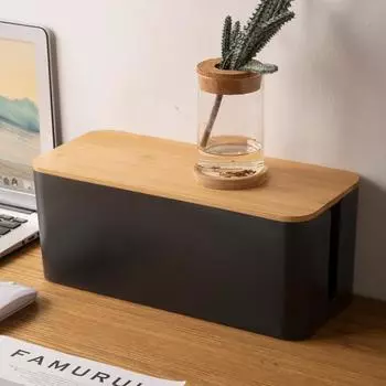 Деревянный офисный ящик для хранения кабеля, органайзер для проводов линии электропередачи, розетка для зарядного устройства, сетевая корзина для хранения, настольное хранилище