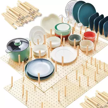 Деревянный органайзер для ящиков Pegboard, органайзер для тарелок и тарелок, хранение, креатив, система Peg Board для