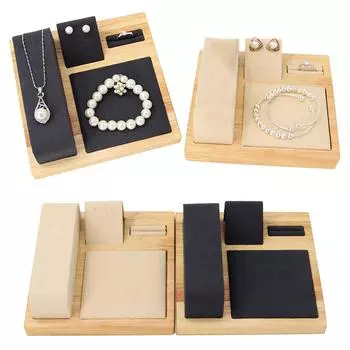 Деревянный органайзер для ювелирных изделий, стильная подставка для ожерелий и браслетов, подставка для ювелирных изделий, презентационная подставка для аксессуаров бежевый