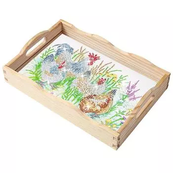 Деревянный Овца 5D DIY Алмазная Картина Поднос для сервировки с ручками Прямоугольный Алмазный Декоративный Поднос для Декора Столешницы TP012