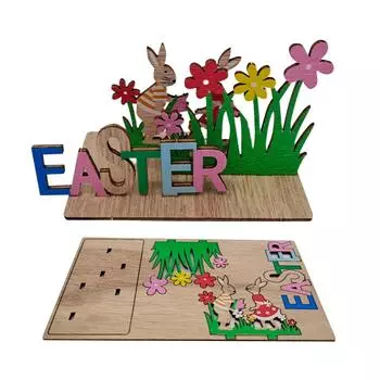 Деревянный Пасхальный Кролик Милый Стиль Домашние Украшения Декоративные Ремесла One Size