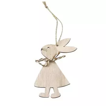 Деревянный Пасхальный Кролик Милый Стиль Партии Ремесел Деревянные Подвесные Украшения One Size