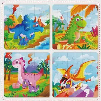 Деревянный пазл из 24 частей с изображением животных и транспорта для раннего развития детей