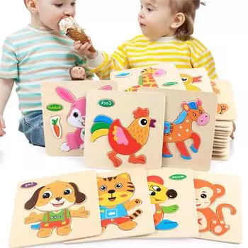 Деревянный пазл, развивающая развивающая игрушка для малышей и детей, подарки на Черную пятницу