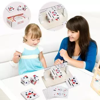 Деревянный пазл с зеркальным выражением лица, развивающий игрушку, меняющую лицо, логическое мышление, развитие мозга One Size