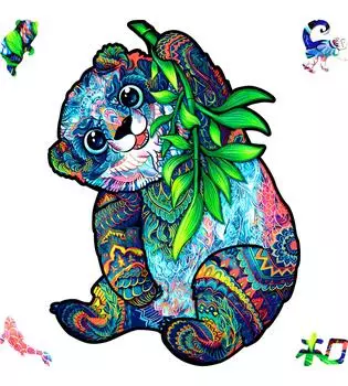 Деревянный пазл UNIDRAGON, лучший подарок для взрослых и уникальная форма, пазл, серьезный, 18 x 24 110, маленький пазл, детский, пазл, панда, см, детали,