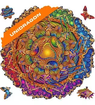 Деревянный пазл UNIDRAGON Mandala Series KS размер 33 x 33 см ~Бесконечное богатство~