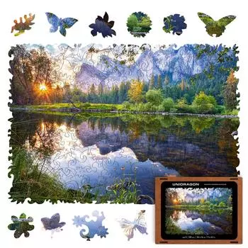 Деревянный пазл UNIDRAGON серии Nature размер S 125 деталей Лесное озеро