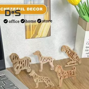 Деревянный пазл в виде животного, 3D-образный пазл, украшение в виде животного, стоящая фигурка-пазл в виде животного для спальни, гостиной, любителям собак, подарок E