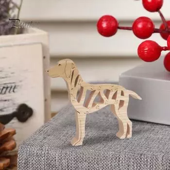 Деревянный пазл в виде животного, 3D-образный пазл, украшение в виде животного, стоящая фигурка-пазл в виде животного для спальни, гостиной, любителям собак, подарок C
