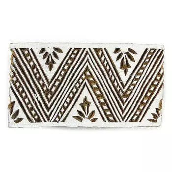 Деревянный печатный блок Цветочная ручная резная печать для вырезок Индийская марка 3.2 x 2 Inches