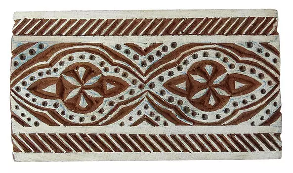 Деревянный печатный блок Цветочная ручная резная печать для вырезок Индийская марка 1.6 x 3