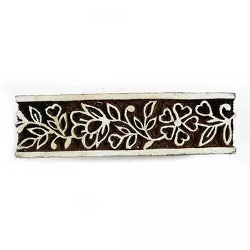 Деревянный печатный блок Цветочная текстильная марка Деревянный блок Художественный принтер Штамп 3.7 x 1 Inches