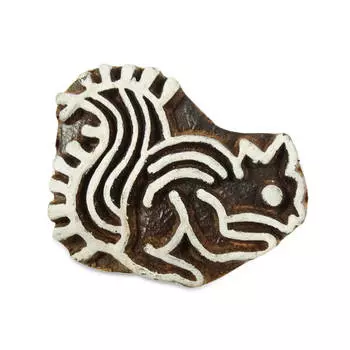 Деревянный печатный блок в стиле белки Деревянный блок ручной работы Печать принтера 1.2 x 1.4 Inches