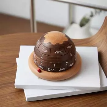 Деревянный планетарный вечный настольный календарь с прочным основанием, дата, неделя, месяц, домашний офис, спальня, вращающийся календарь, украшение для рабочего стола