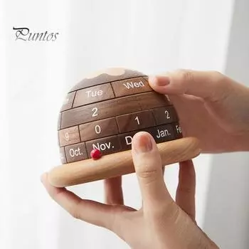 Деревянный планетарный вечный настольный календарь с прочным основанием, дата, неделя, месяц, домашний офис, спальня, вращающийся календарь, украшение для рабочего стола