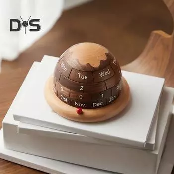 Деревянный планетарный вечный настольный календарь с прочным основанием, дата, неделя, месяц, домашний офис, спальня, вращающийся календарь, украшение для рабочего стола