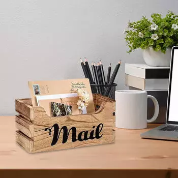 Деревянный почтовый ящик для хранения, настольный почтовый ящик ручной работы для фермерского дома, декоративный, деревенский, многоцелевой