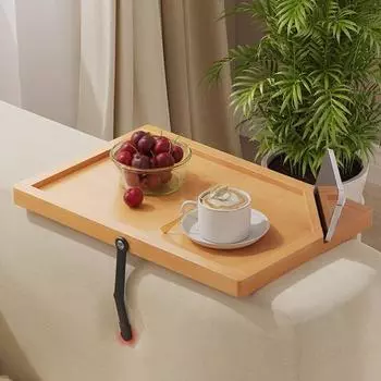 Деревянный подлокотник для дивана с прорезным дизайном, усиленный забор, устойчивая конструкция, складная, функциональная L