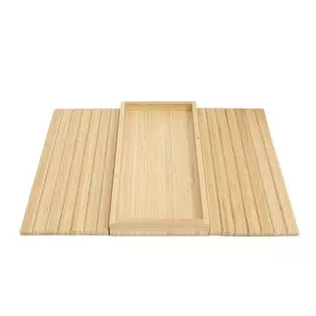 Деревянный поднос для дивана, подставка для дивана, натуральный и элегантный прямоугольный поднос для дивана, подставка для бамбука, закуски